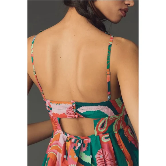 New Farm Rio x Anthropologie Floral Dress, Size Various, Green & Pink - Picture 4 of 6